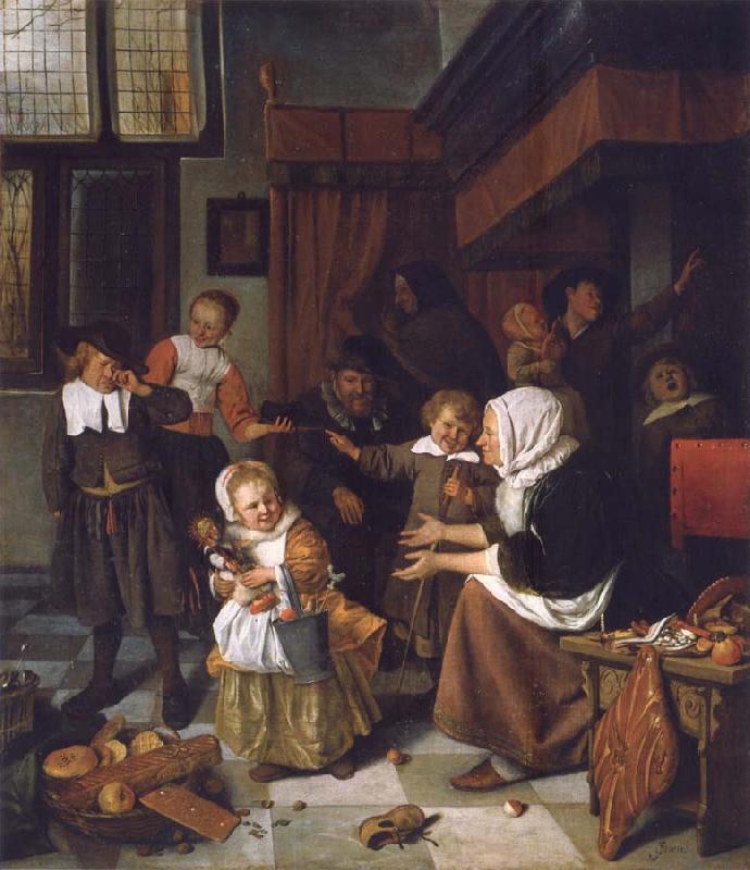 Jan Steen The Feast of St Nicholas France oil painting art